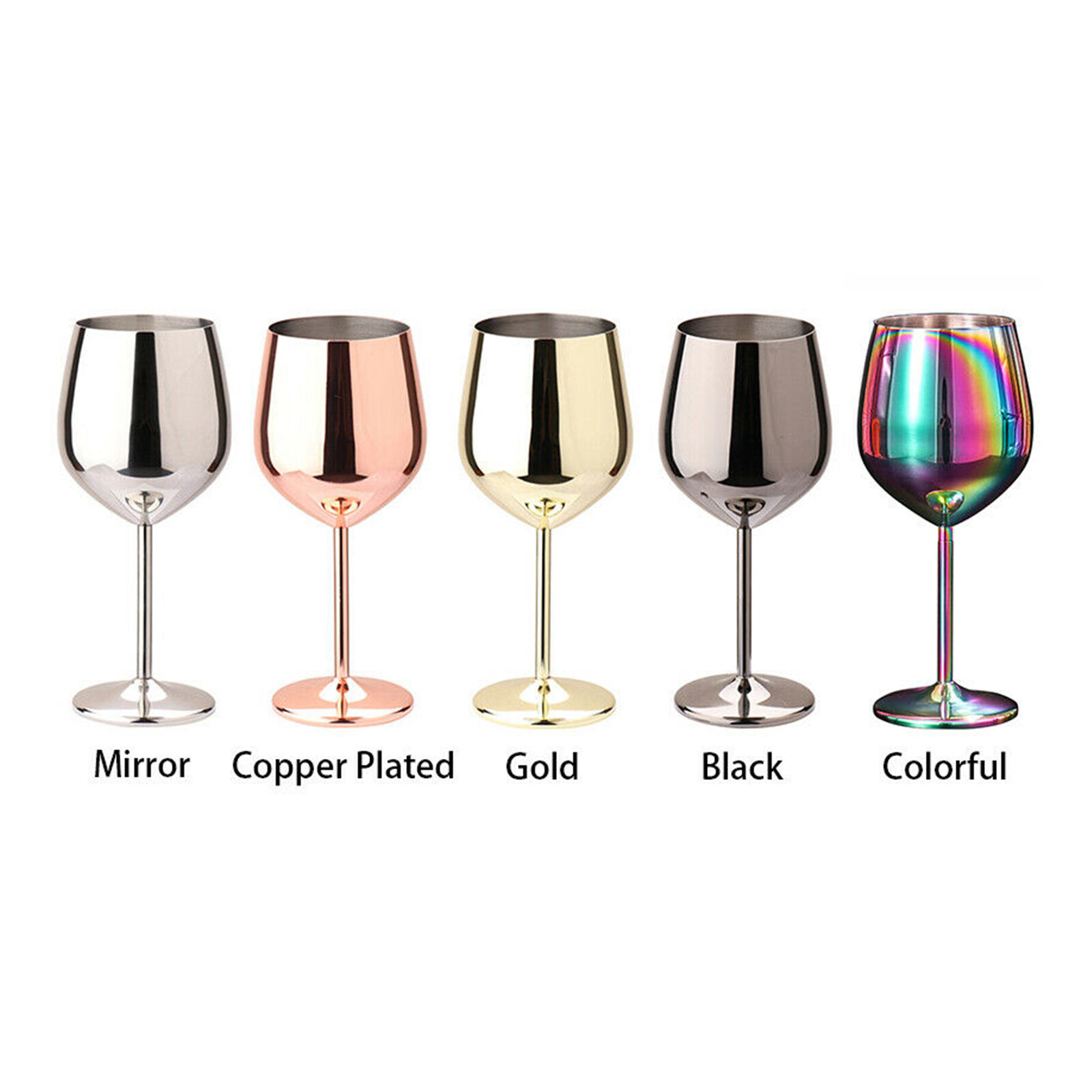 500ml Large Stainless Steel Wine Glasses Unbreakable Metal Drink Cups