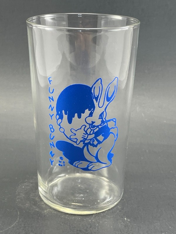 VTG Vintage 1930s FUNNY BUNNY One-Color Drinking Glass Brown Design Walt Disney