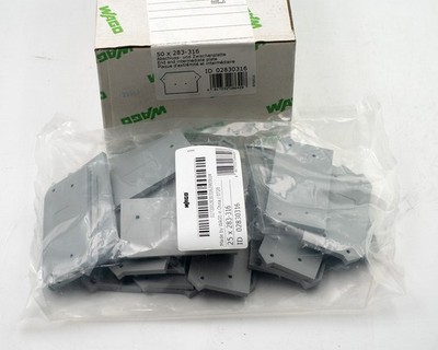 Wago 283-316 Gray End and Intermediate Plate, Box of 50