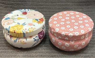 3 The Pioneer Woman Gingerbread & Spice, French Toast Teakwood & Oak Candle Tins