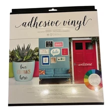 Adhesive Vinyl Sheets 40 Pack 12"x12" Permanent Assorted Colors Craft
