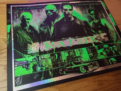 Blunt Graffix THE MATRIX Art Print Poster Limited Edition FIREWORKS FOIL Variant