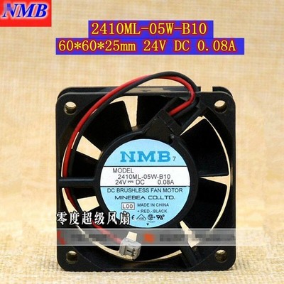 1PC   2410ML-05W-B10 6025 6CM 24V 0.08A two-wire dual   cooling fan  *tn