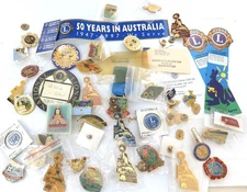 Large Job Lot Lions International Badges, Pins, Sashes etc etc