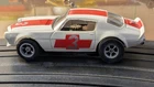 Aurora AFX HO Slot Chevy Camaro Z-28 White & Red Stripe, fresh rubber, runs fast