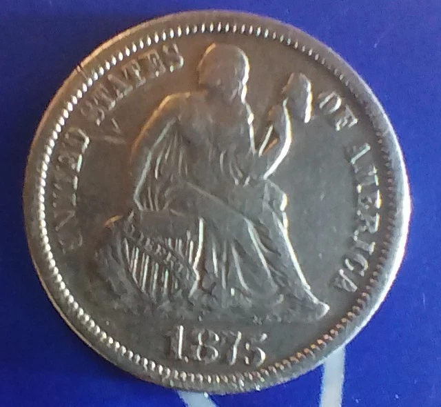 Hermosa moneda Better Variety 1875 CC debajo del arco, campos claros superficie original Foto 2 de 4