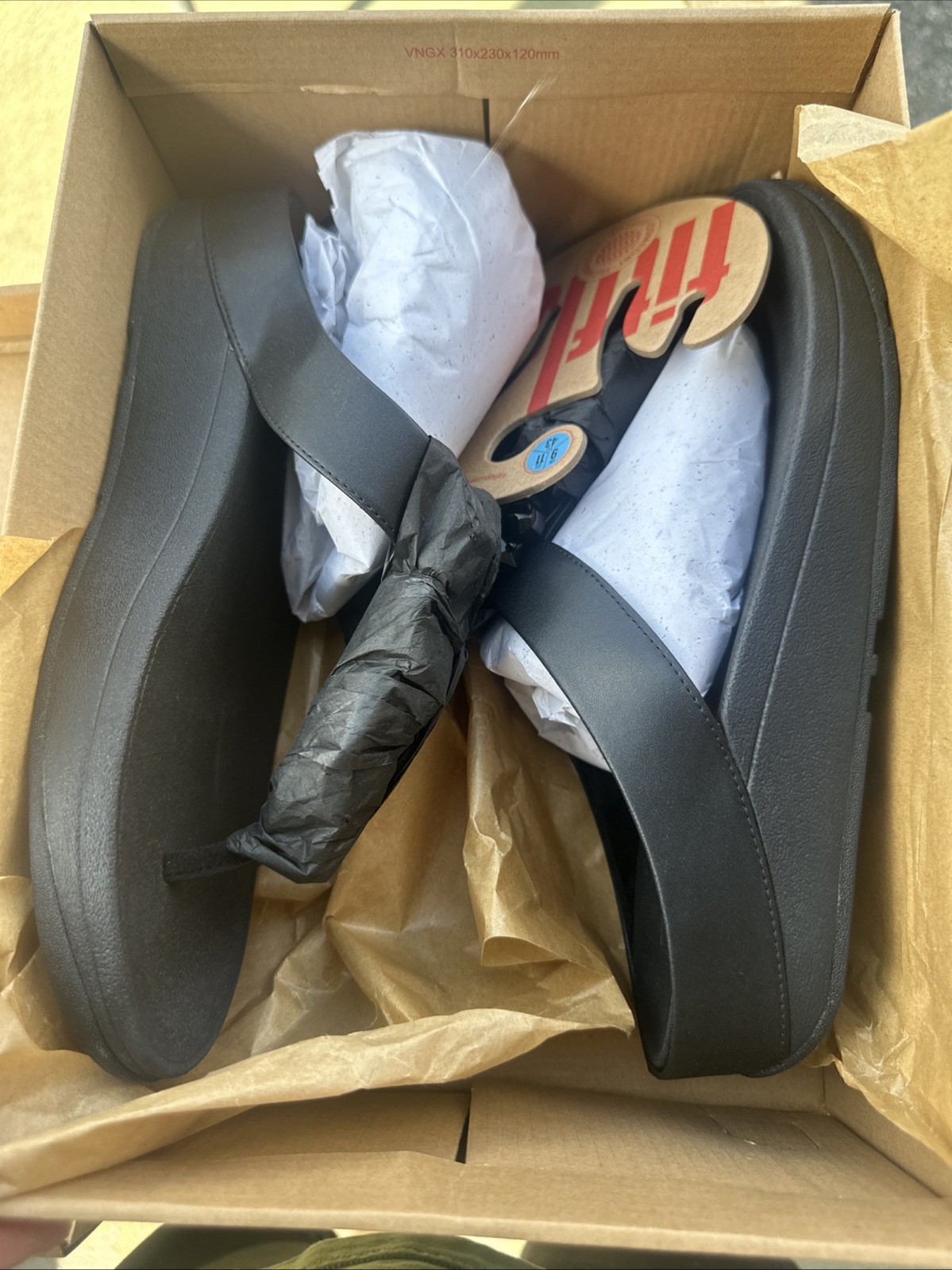Fitflop Fino Bead Cluster Toe Post Sandals Black Size 9