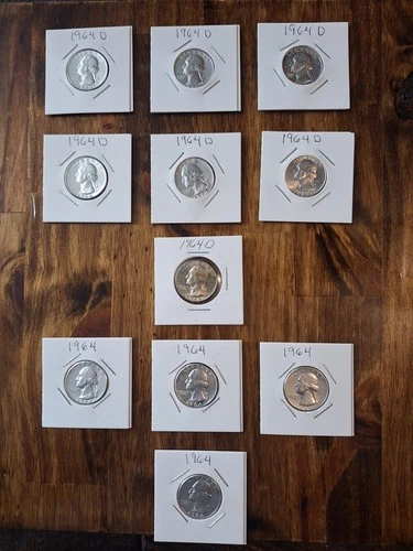 Lot Of 11-1964 Quarters *SILVER* FINE TO VERY FINE CONDITION