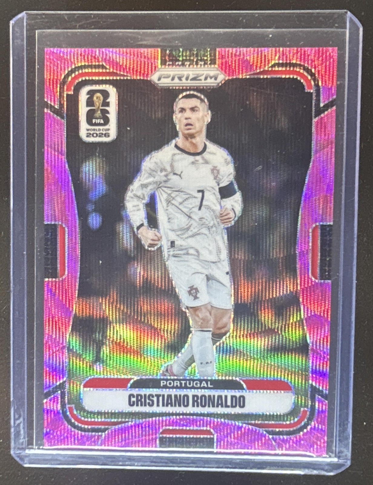 2026 Panini Prizm World Cup Cristiano Ronaldo Pink Wave #/45 Portugal view 1