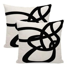 Abstract Stripe Throw Pillow Covers 18x18 Inch Set of 18" x 18" Pack of 2 Ab4