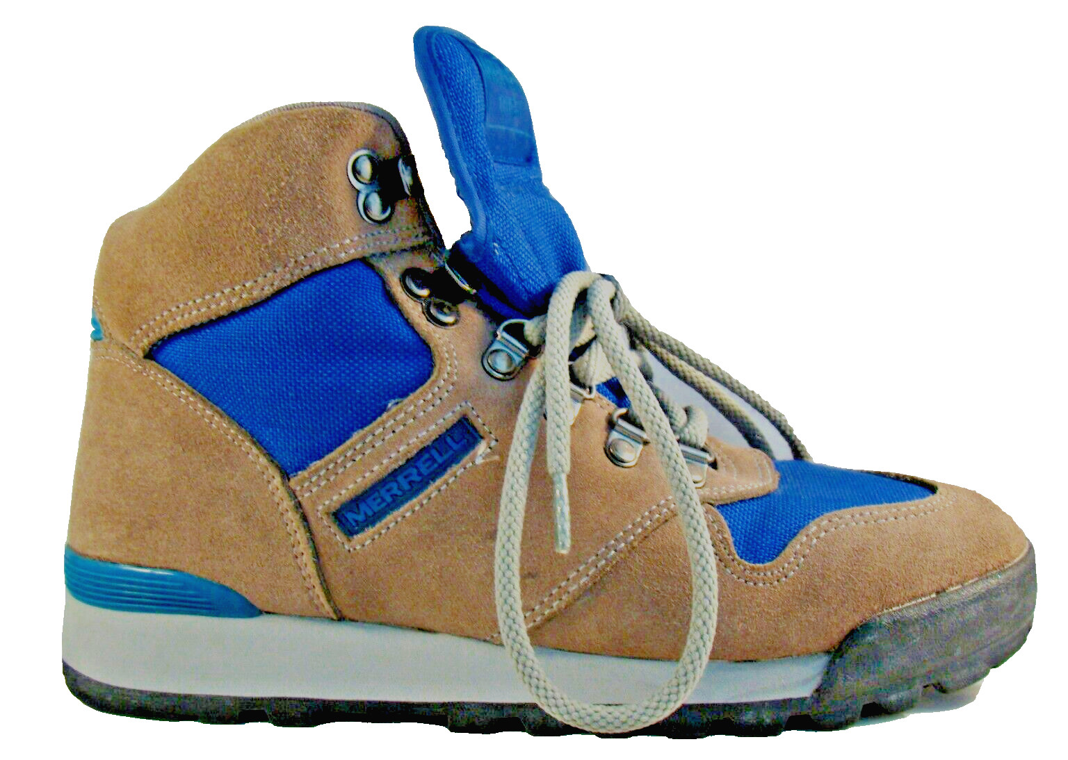 Merrell Hiking Boots Womens Size 6 Quest Suede Blue Gray Air Cushion Lace Up-image