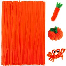 Orange Pipe Cleaners for Crafts Chenille Stems DIY Art Supplies 200 Pieces