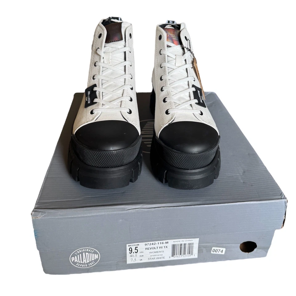 Botas Palladium para mujer de caña alta negras con suela talla 8 grunge senderismo al aire libre Foto 2 de 4