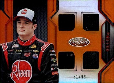 2016 Panini Certified #CM-TD Ty Dillon Complete Materials Mirror Orange #/99