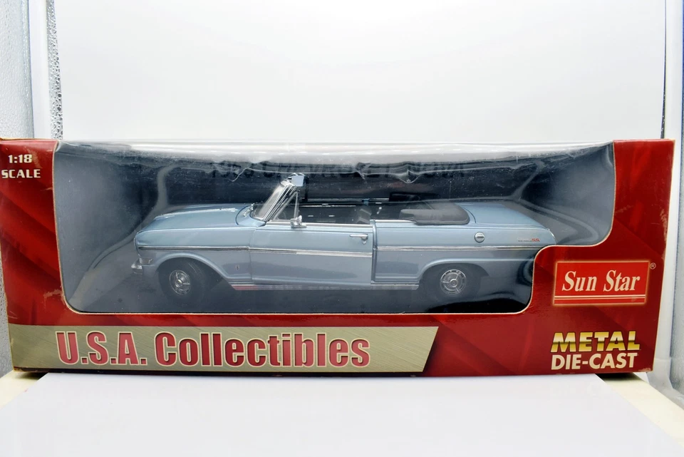 Modellino auto americane scala 1:18 Chevrolet Nova Sun star diecast modellismo - Immagine 2 di 4