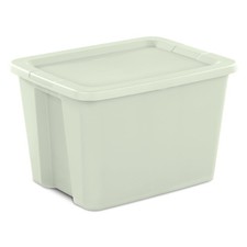 Plastic Storage Bin with Snap Lid Light Green 18 Gallon Tote