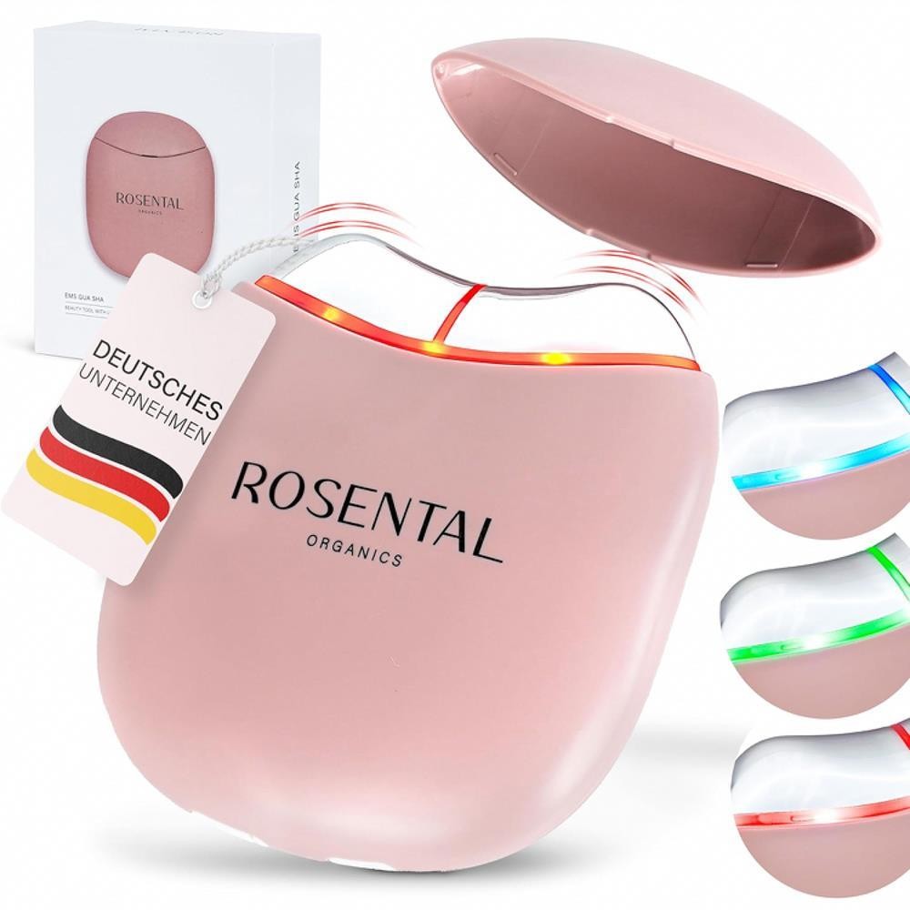 Rosental Organics EMS Gua Sha Masajeador Facial - LED Azul, Verde y Luz Roja
