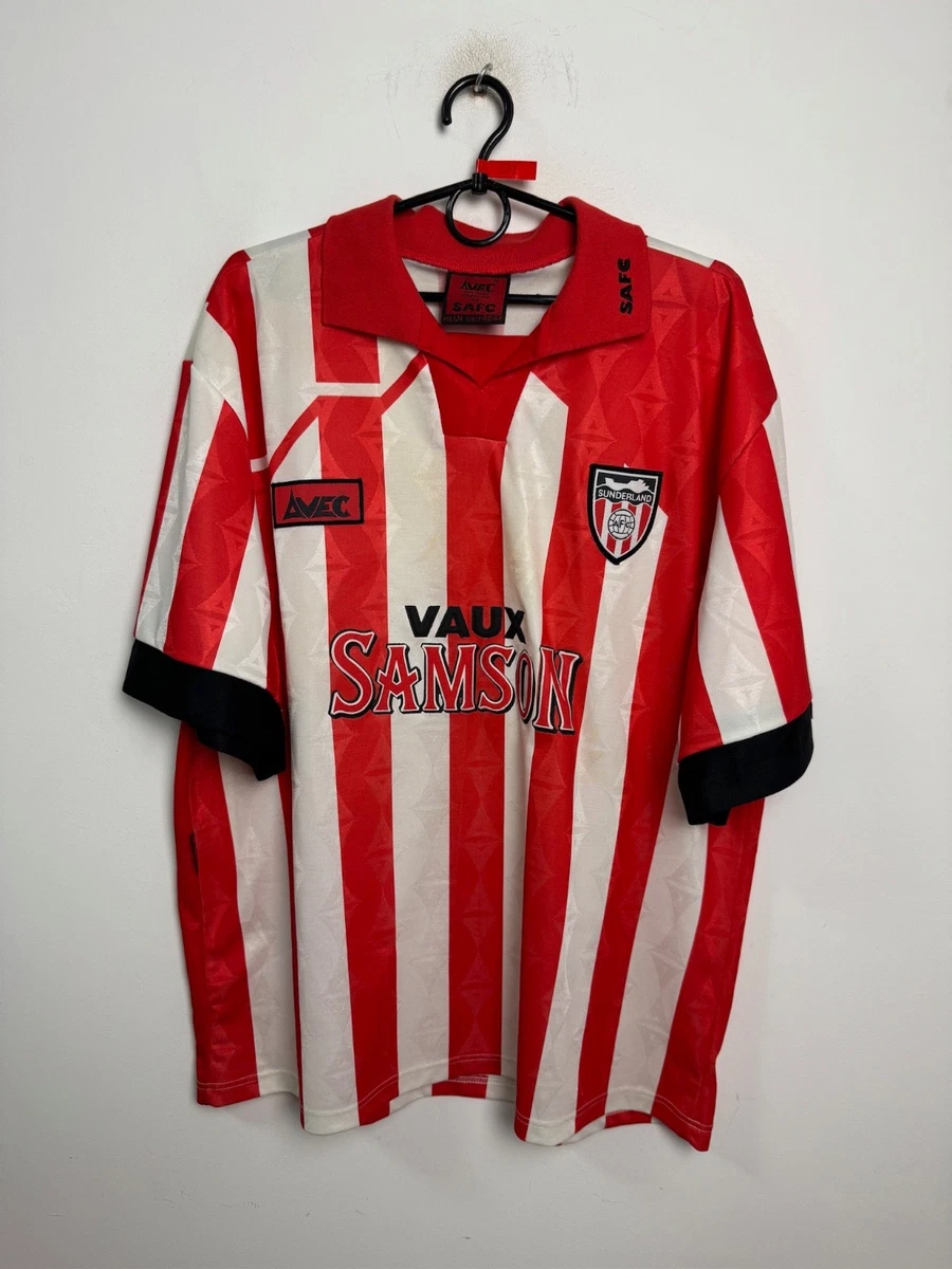 SUNDERLAND 1996/1997 HOME FOOTBALL SHIRT AVEC VINTAGE JERSEY SIZE L 42/44 ADULT