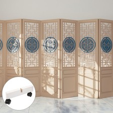  2 Pcs Room Divider with Wheels Sliding Dividers Panel Partition Bracket Feet