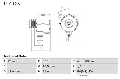 BOSCH Lichtmaschine Generator Lima 0 986 034 120 +171.36  Pfand für SAAB 900 14V