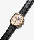 Noah x Timex Oval Moon Phase Watch Black Leather Strap  Gold Case From Japan