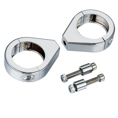 Indicator Holder Mounting Clamps Chrome Fork Tubes for Harley Cafe Racer 41mm