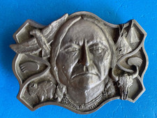 Vintage Native American Indian Chief Geronimo Belt Buckle