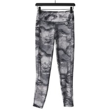 Zone Pro Marble Print Leggings Womens L Black White High Rise Pockets Athletic