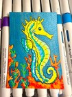 ACEO Original Art Card, Acrylic, 2.5 x 3.5, Seahorse by Huesofmydimensions — photo 1