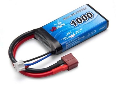 Vapex 2S LiPo Akku 7,4V 1000mAh 25C mit T-Plug - VPLP009FD