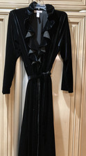 OSCAR DE LA RENTA PINK LABEL BLK VELVET LADIES ROBE SZ M