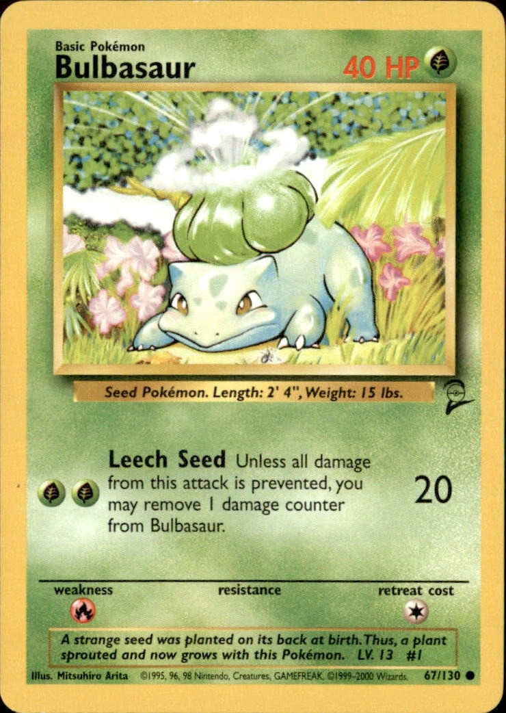 Bulbasaur 67/130 Base Set 2 Common LP Pokemon TCG