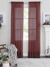 Preston One Rod Pocket Panel Burgundy  New