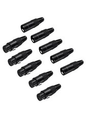 10 Pack XLR 3-Pin Female Male Audio Mic Microphone Adapter Cable Connector Plug