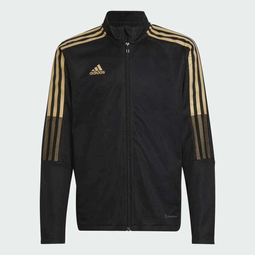 Adidas jacket deals black gold