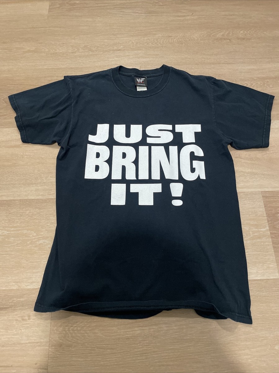 Vintage WWF WWE The Rock Just Bring It T Shirt Size L Original