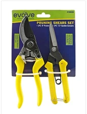 2 Pack Garden Pruning Shears Carbon Steel Blades Handheld Pruners Set 