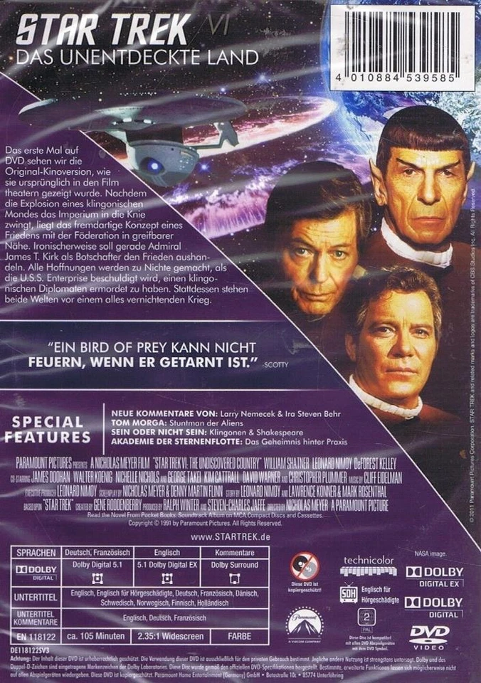 STAR TREK VI-DAS UNENTDECKTE LAND DVD 2009 Free UK P&P Value Guaranteed - Image 2 of 4