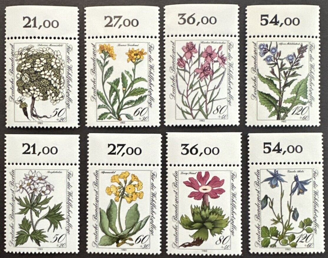 GERMANY 1983 SC# B611-14 & Berlin 9NB204-207 Set of 4 MNH OG