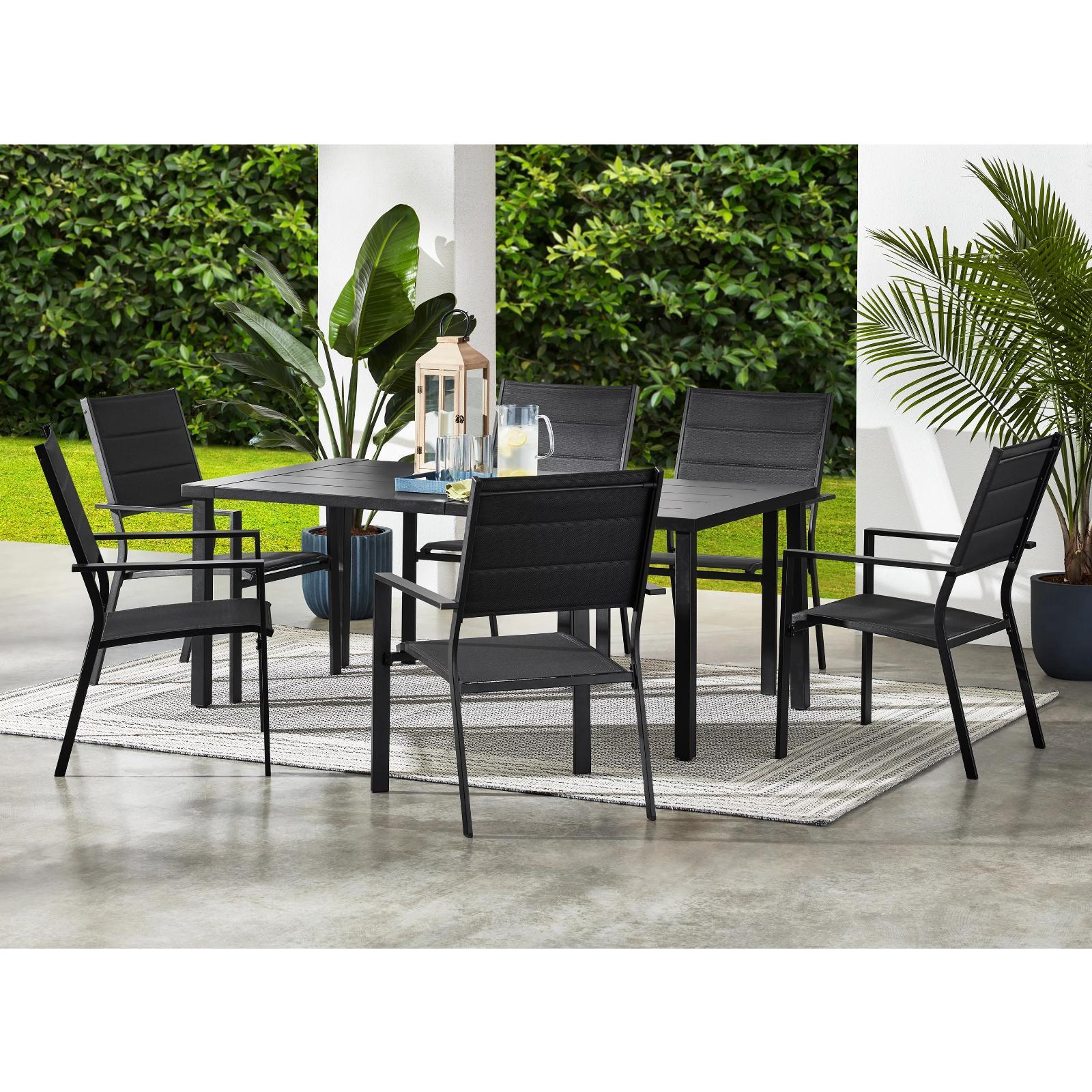 7-PCS Outdoor Patio Dining Set With Oversized Quick Dry Stackable