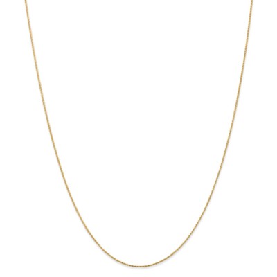 Echte 14kt Gelbgold 0,8 mm runde D/C Weizenkette; 20 Zoll