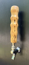 Beer Tap Handle Wood Decor Spalted Maple Hand Turned Unique Handmade Draft Beer