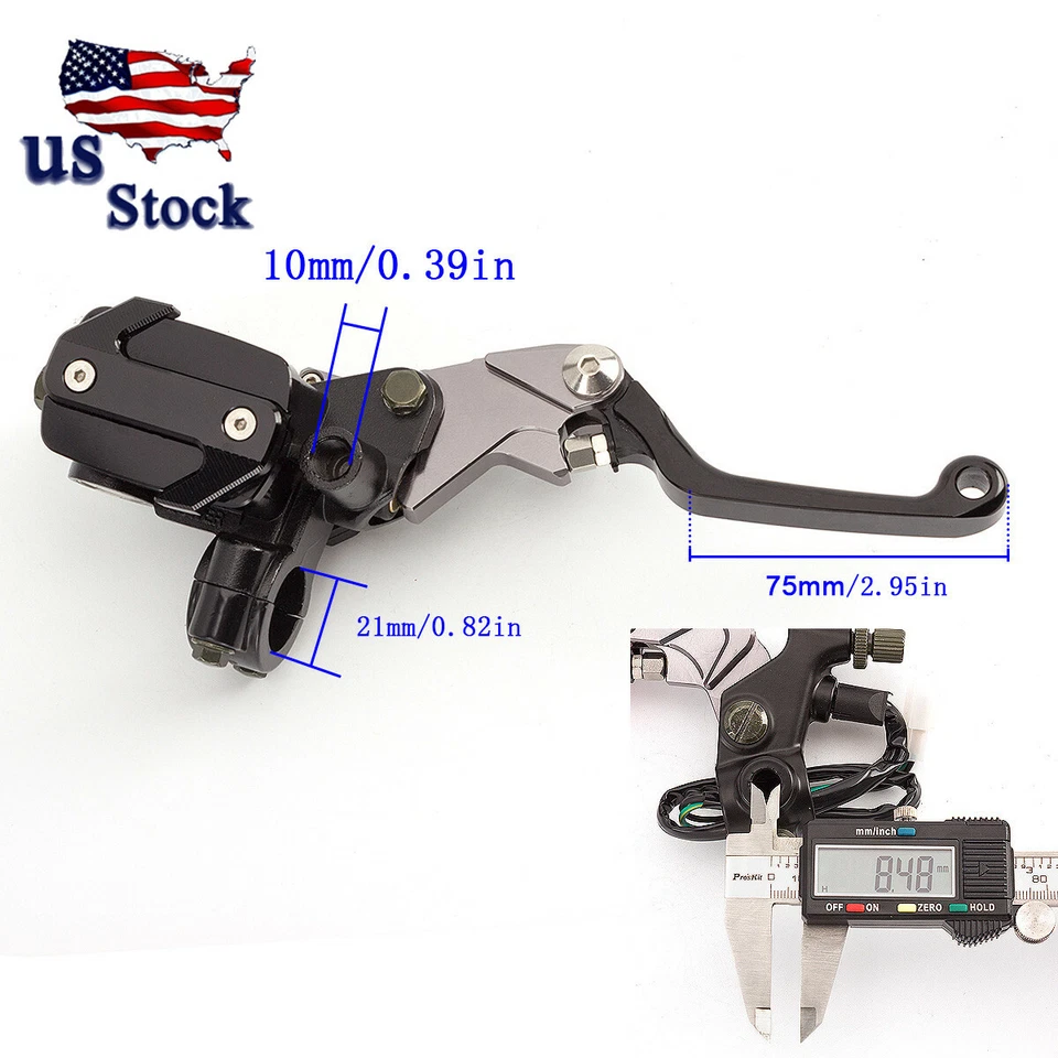 Palancas de depósito de cilindro maestro de freno negras para Honda CRF250X CRF450X 2005-2015 Foto 3 de 4