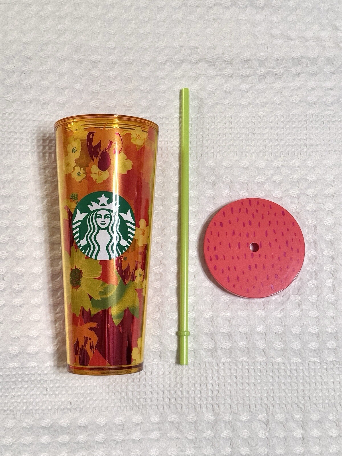 Starbucks 24oz Floral Strawberry Tumbler in Red Orange Yellow