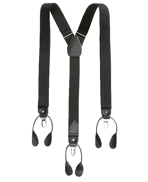 Men's Leather Suspenders Club Room