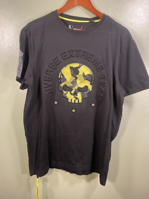 Diverse Extreme Team Men s Tee Short Sleeves Black Raised  T - Shirt Size L  NEW