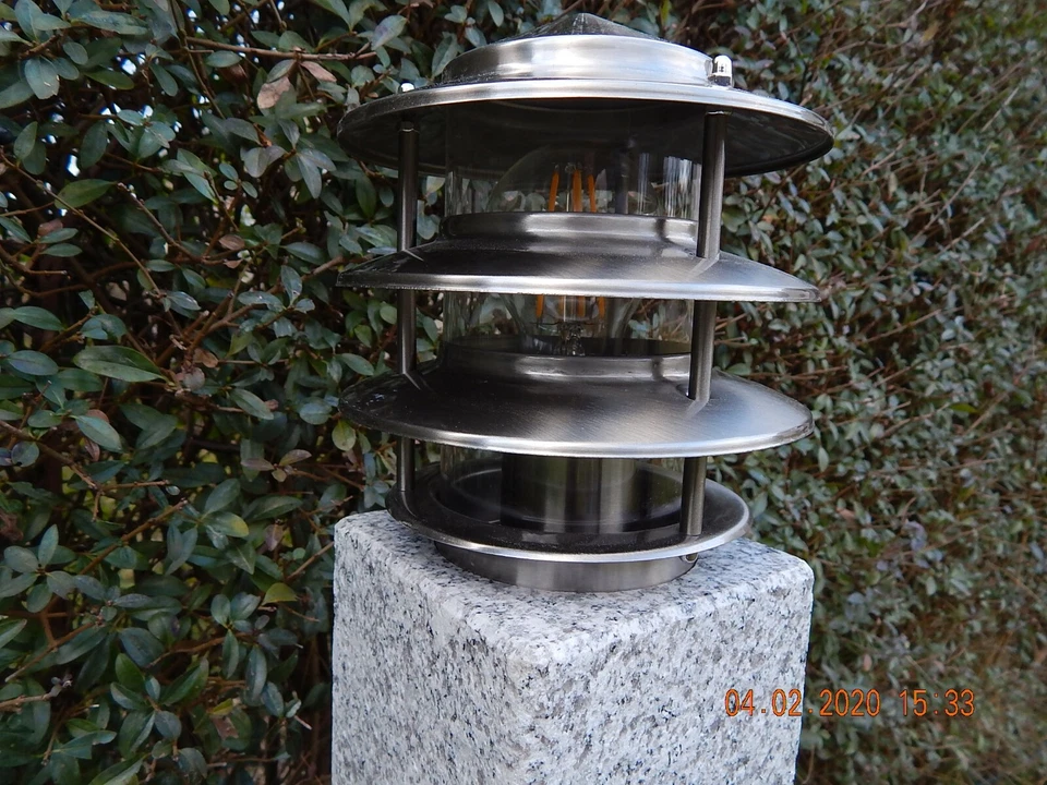 LED Gartenlampe Granit  Wegeleuchte echter Stein 230 V Steinleuchte Außenleuchte - Bild 3 von 4