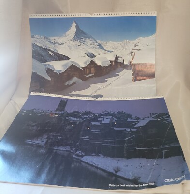  2  Calendars, Ciba-Geigy , 1983 & 1984 ,Scenic Pictures Advertising Memorabila 