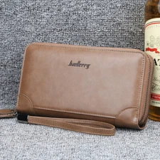 Business Men Larger Capacity Zipper Wallet Long Card Holder Purse Clutch Handbag