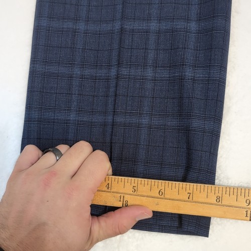 Brooks Brothers Regent Fit Dress Pants Stretch Wool Blue Plaid Flat Mens 39"x30" - Picture 7 of 9